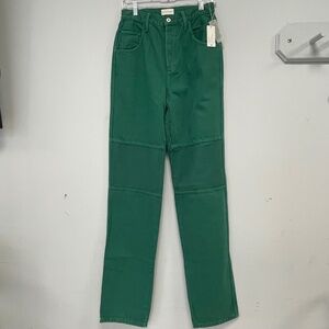 Favorite Daughter The Jennifer Super High Waist Jeans - Emerald - Size 24